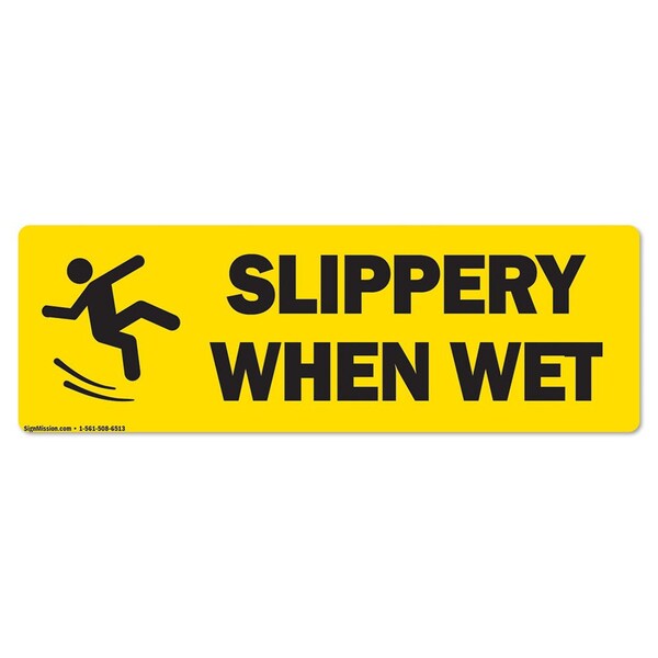 Signmission Slippery When Wet 16in Non-Slip Floor Marker, 16" x 16", FD-C-16-99892 FD-C-16-99892 - main